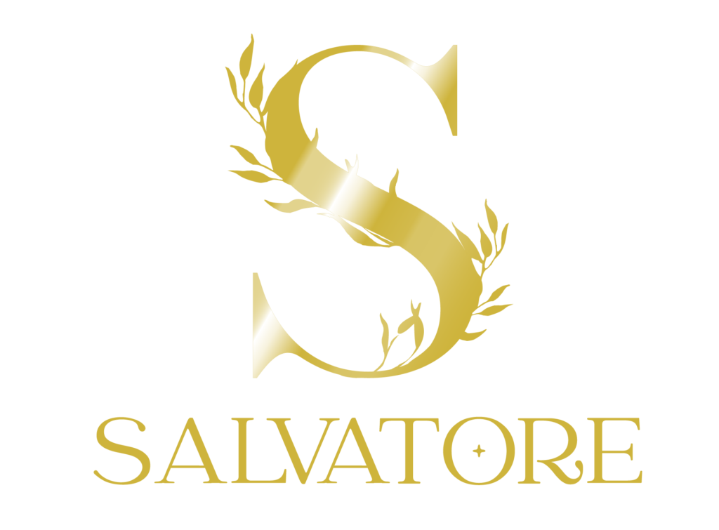 Logo de Salvatore compuesto por la letra S dorada con difuminado en el centro y con la palabra completa de Salvatore en la parte inferior
